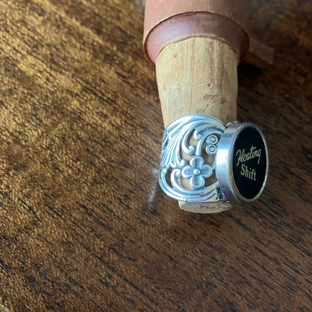 Typewriter key silver adjustable ring - Picture 3 of 4